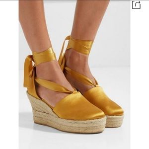 Tory Burch Elisa Satin Espadrille Wedge Sandals